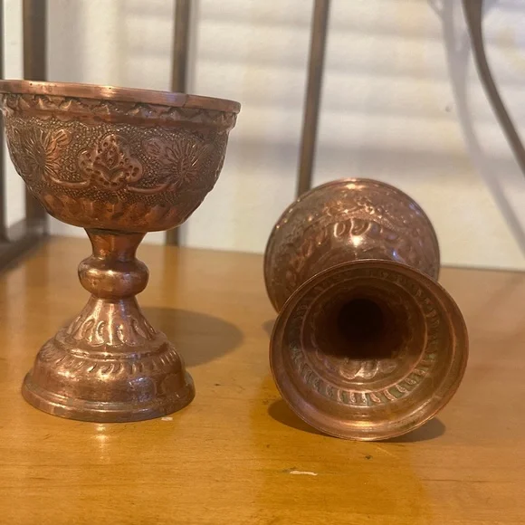 Elegant Copper Chalice Set